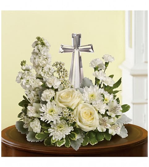 Teleflora's Crystal Cross Bouquet. An arrangement by Cincyfloralnista.