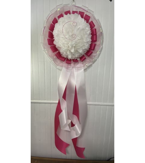 New Baby Door Hanger. An arrangement by The Flower Box Florist.