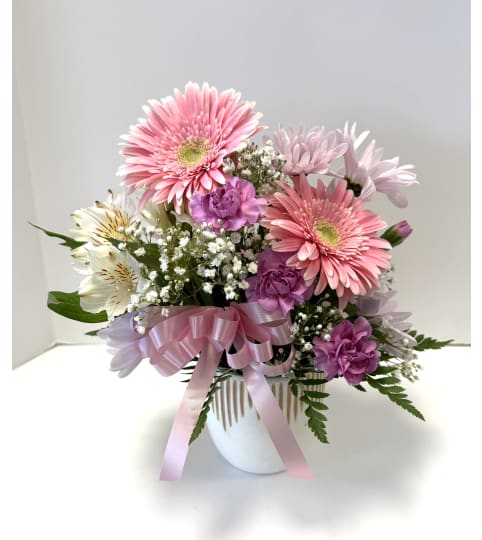 Blushing Beauty. An arrangement by Brown Floral and Fudge.