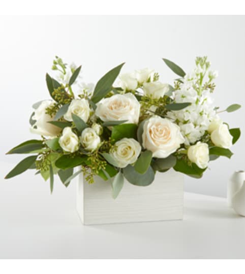 Fresh Linen Box. An arrangement by Sueppel's Flowers.