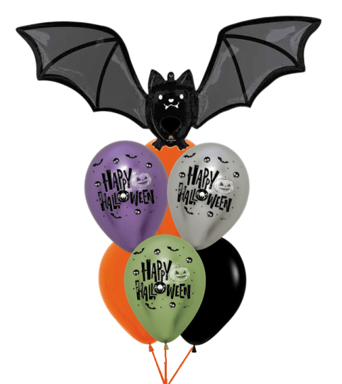 Glow Batty Bat Halloween Awesome Balloon Bouquet. An arrangement by Balloon Bouquets Plus.