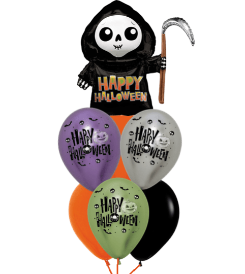 Happy Grim Reaper Awesome Balloon Bouquet. An arrangement by Balloon Bouquets Plus.