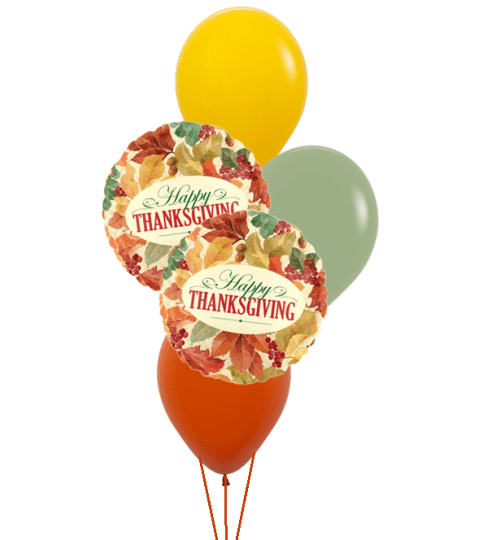 Happy Thanksgiving Elegant Leaves Colourful Classic Balloon Bouqu. An arrangement by Balloon Bouquets Plus.