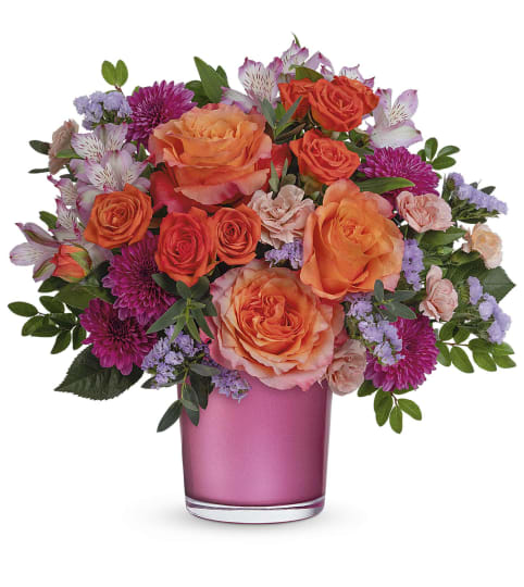 Sunset Serenade Bouquet TEV72-6A. An arrangement by Jennifer's Flowers and Gifts.