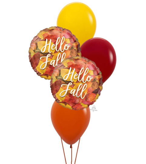 Hello Fall Classic Balloon Bouquet. An arrangement by Balloon Bouquets Plus.
