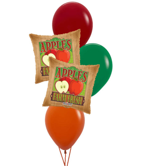 Farm Fresh Apples Classic Balloon Bouquet. An arrangement by Balloon Bouquets Plus.