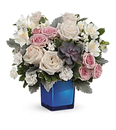 Teleflora’s Enchanting Blue Bouquet. An arrangement by Jo-Dee's Blooms and Things.