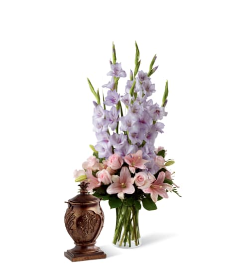 The FTD® Always and Forever™ Urn Bouquet. An arrangement by Country Cousins Flower Shop.
