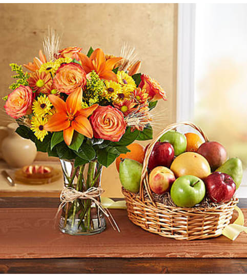 Fanciful Fall Floral & Fruit Bundle