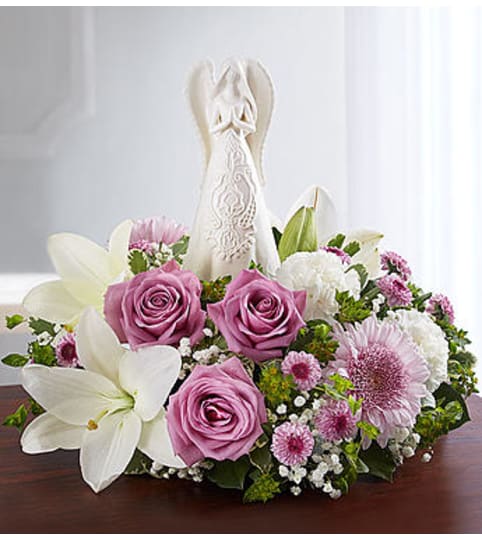 Peaceful Prayers™ Serenity Angel Arrangement Lavender and White