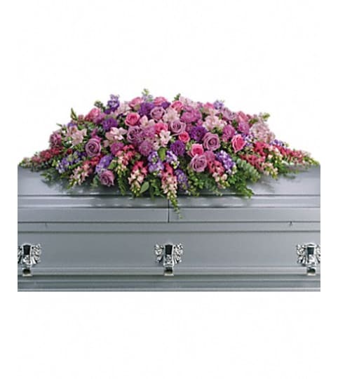 lavender casket spray