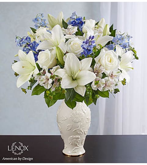 Loving Blooms™ Lenox® Blue and White. An arrangement by Graceland Florist.