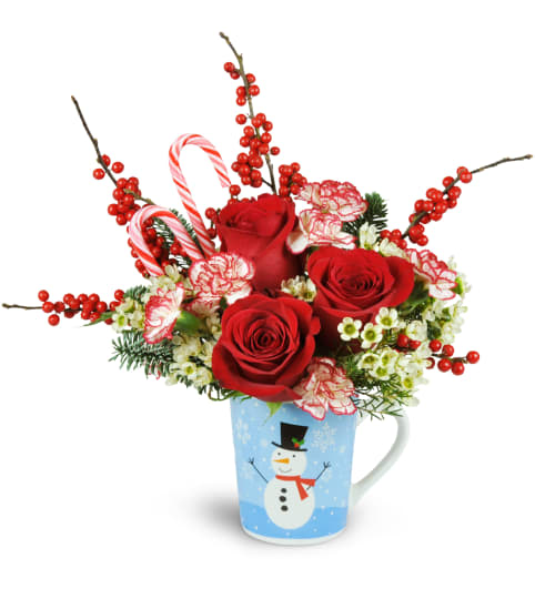 Holiday Hug in a Mug™. An arrangement by Rocio Flower Shop.