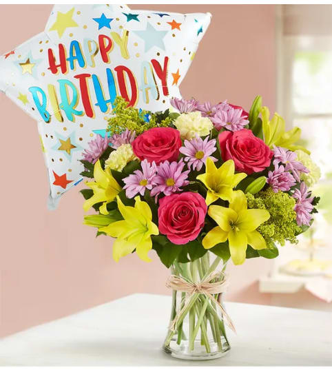 Fields of Europe® for Spring XL with Jumbo Birthday Balloon