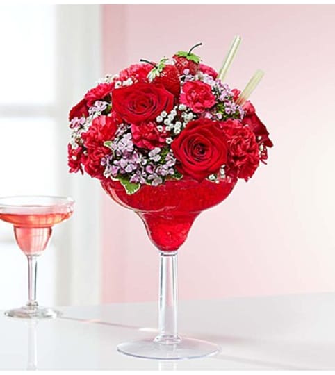 Strawberry Floral Margarita®. An arrangement by Blessing and Blooms Florist.