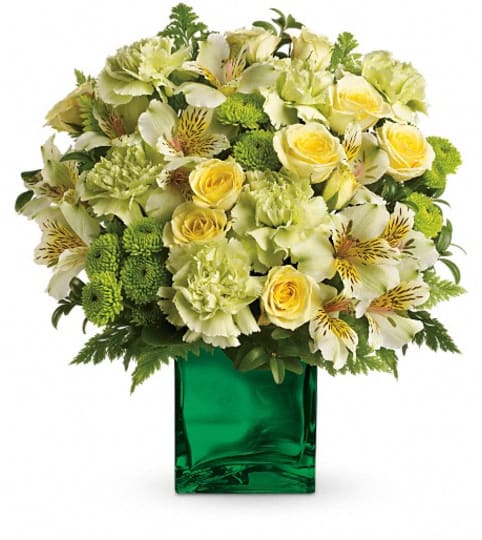 Teleflora's Emerald Elegance Bouquet. An arrangement by My Bloomin Shop.