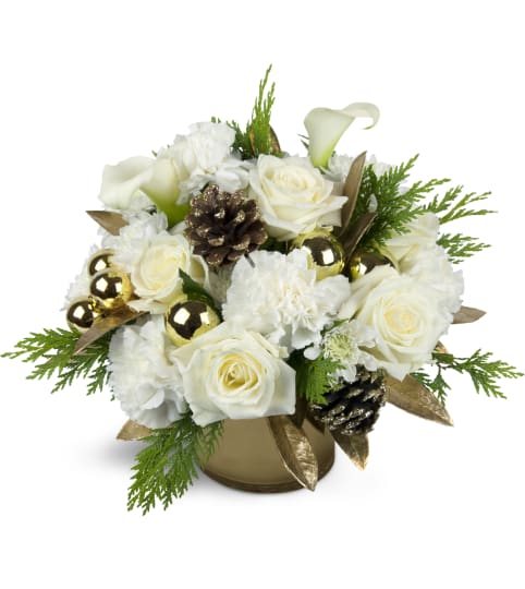 Golden Holiday™. An arrangement by Rocio Flower Shop.
