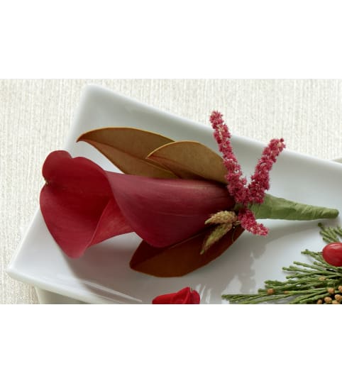 The FTD® Red Calla Boutonniere