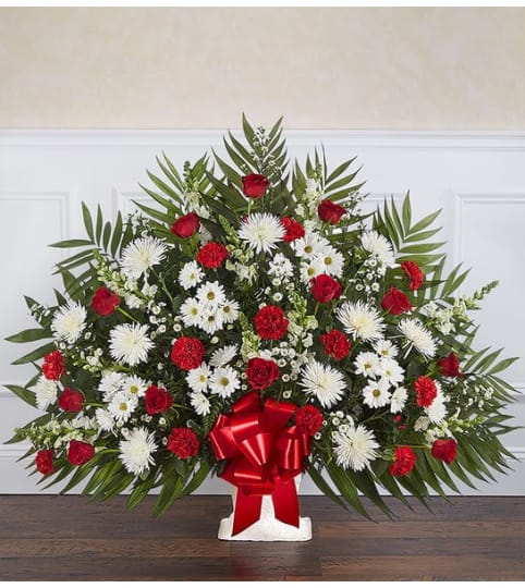 Heartfelt Tribute™ Floor Basket- Red & White XL