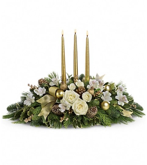Royal Christmas Centerpiece. An arrangement by Burlington Florist.
