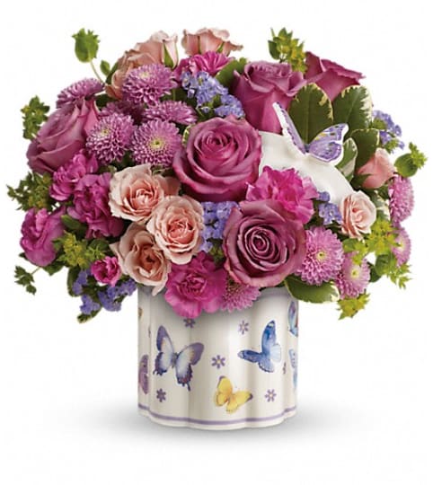 Teleflora's Field Of Butterflies Bouquet Floral Arrangement