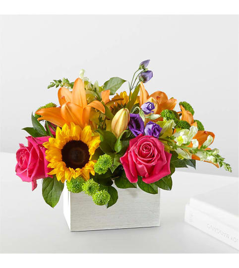 The Best Day Box Bouquet. An arrangement by Country Cousins Flower Shop.