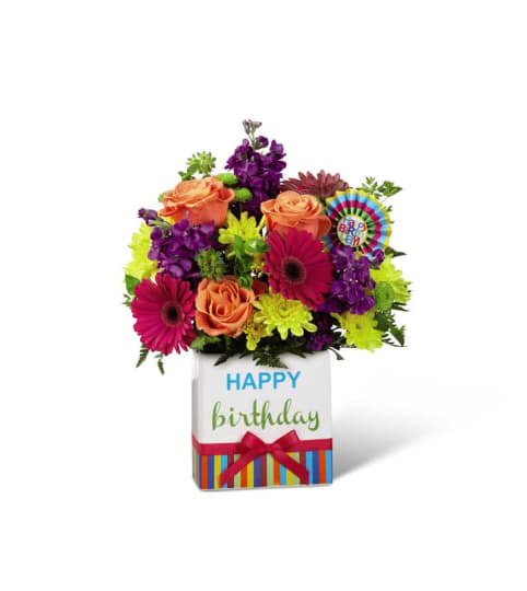 The FTD® Birthday Brights™ Bouquet. An arrangement by Country Cousins Flower Shop.