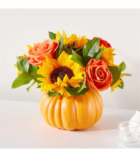 The Pumpkin Dream Bouquet. An arrangement by Pierson's Flower Shop and Greenhouses.