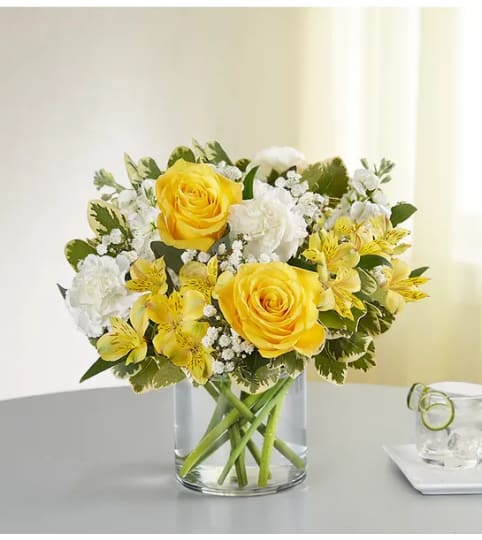 Yellow and White Delight Bouquet. An arrangement by Susana's Flowers.