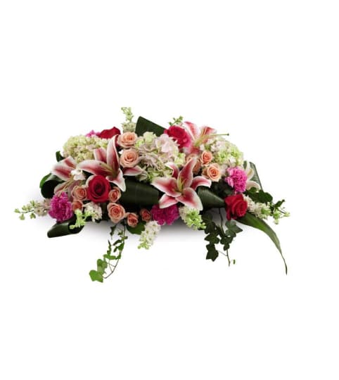 The FTD® Splendid Grace™ Casket Spray. An arrangement by Mt. Scott Flowers.