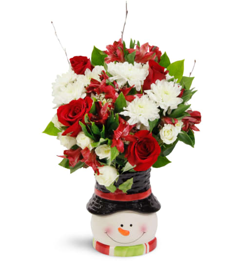 Jolly Snowman™. An arrangement by Rocio Flower Shop.