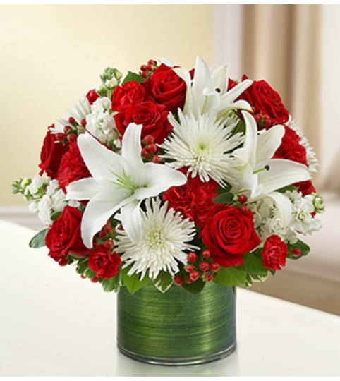 Cherished Memories - Red and White. An arrangement by Graceland Florist.