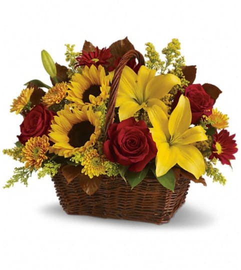 Golden Days Basket. An arrangement by Fabulous Flowers.
