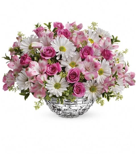 Teleflora's Facets Of Spring Centerpiece Floral Arrangement