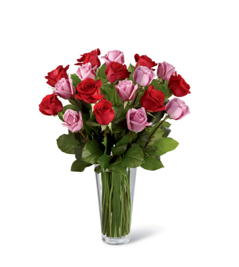 The FTD® Red and Lavender Rose Bouquet. An arrangement by Country Cousins Flower Shop.