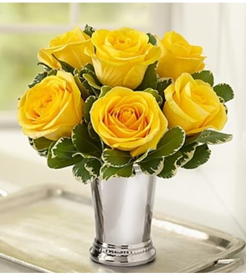 Julep Cup Rose Arrangement - Yellow