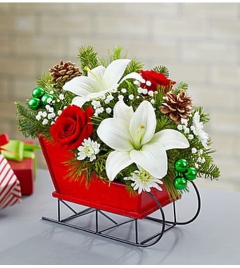 Christmas Gathering Sleigh Arrangement