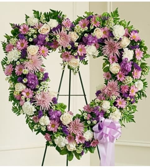 Lavender and White Open Heart