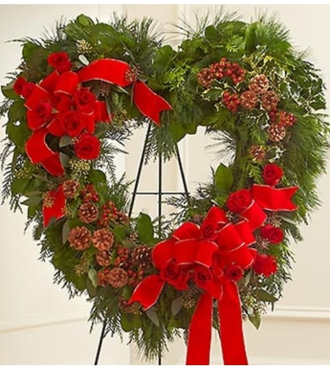 Sympathy Standing Open Heart in Christmas Col