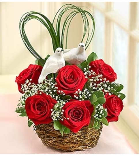 Love Birds Nest of Roses