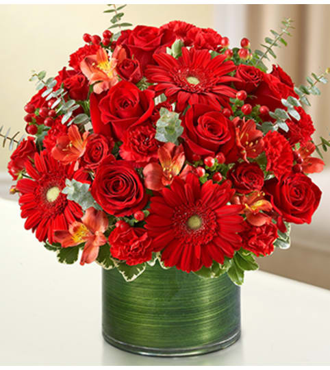 Cherished Memories - All Red. An arrangement by Graceland Florist.