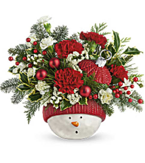 Teleflora's Snowman Ornament Bouquet 2020