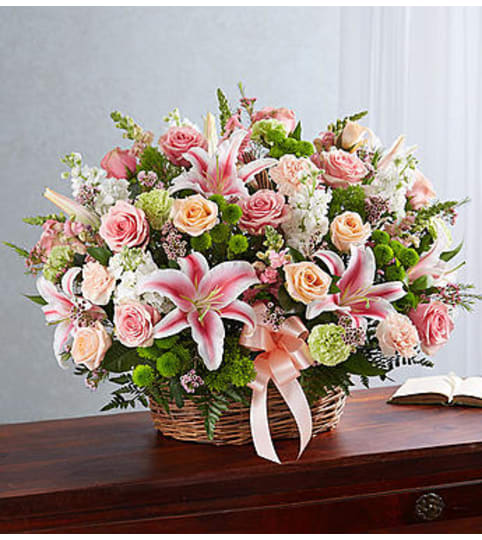 Pastel Sympathy Basket Arrangement