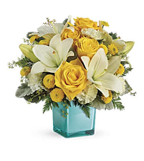 Teleflora’s Golden Laughter Bouquet Floral Arrangement