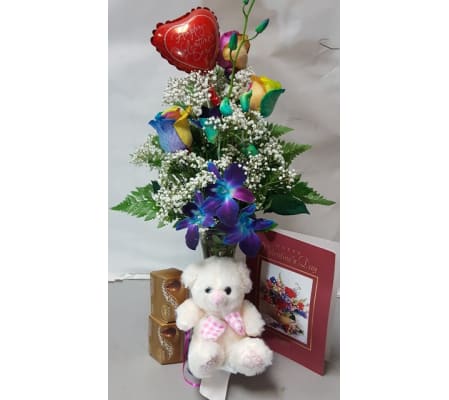 Rainbow Rose Love Combo