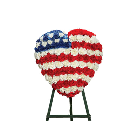 PATRIOTIC HEART STANDING SPRAY FS565
