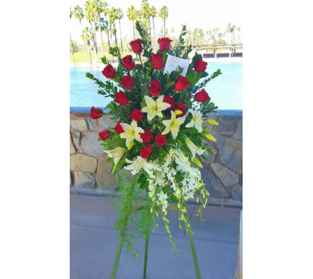 lilies and Roses Tribute Spray