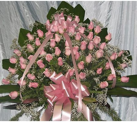 Pink Rose Standing Basket GF-11