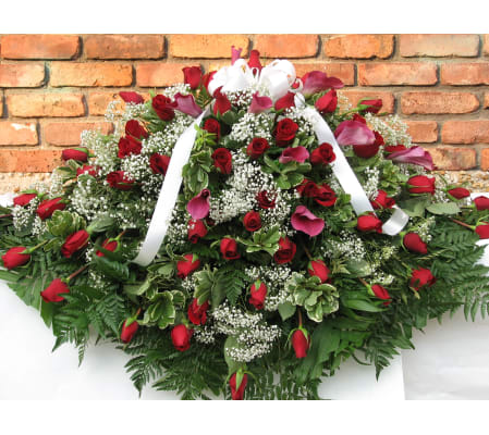 Red Rose Casket Cover GF-CC1