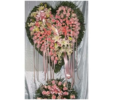 Bleeding Heart Pink Roses with White Lillies GF-H8